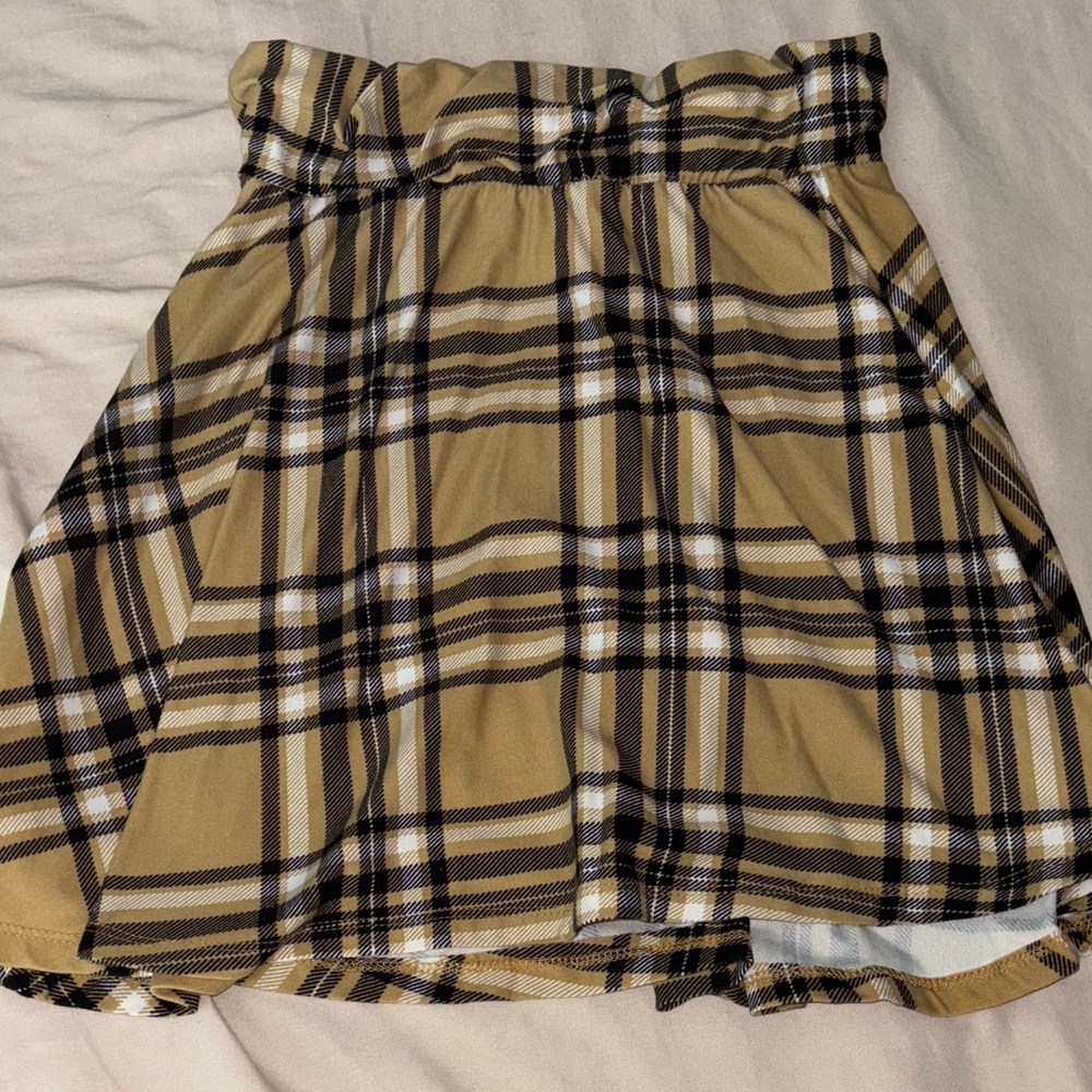 Rue21 Tan Plaid A-Line Skirt